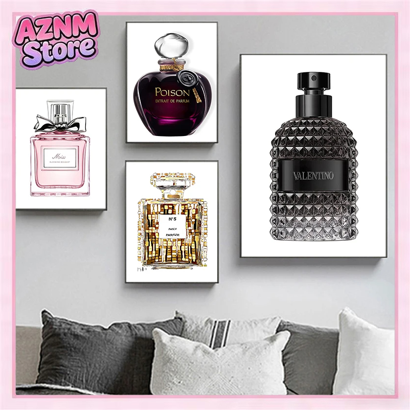Perfume Villa Fragrance - 1pc 프레임리스 미니멀리스트 벽 예술 여성