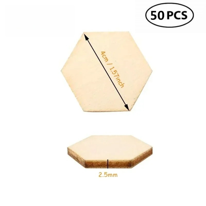 50개 4CM 미완성 나무 육각형 조각 나무 육각형 컷 - Oud Wood Chip 리뷰 및 가격