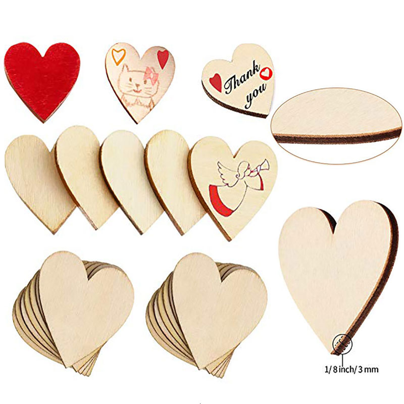 3-100Pcs 미완성 된 나무 마음 빈 나무 조각 1 - Oud Wood Chip 리뷰 및 가격
